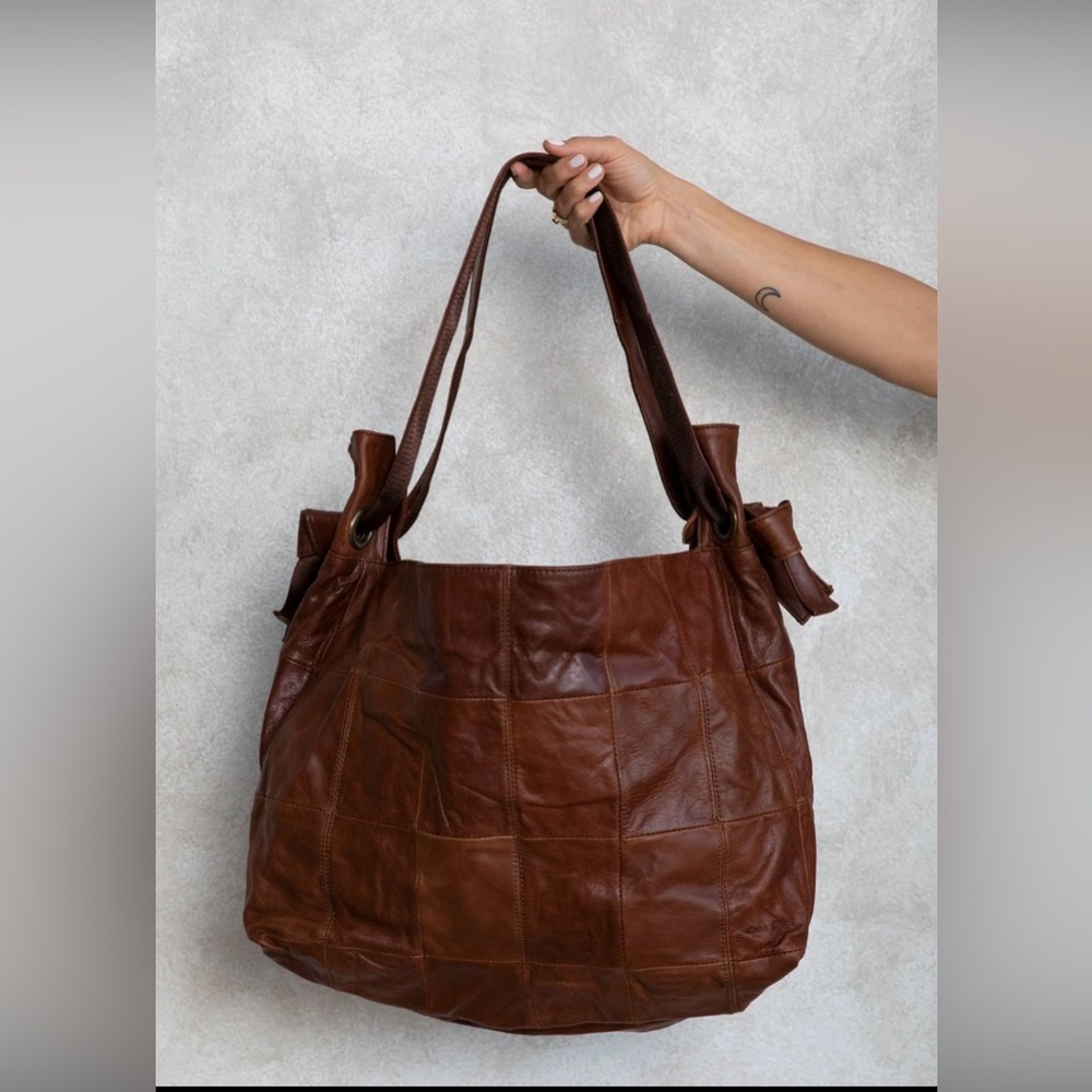 Lovestitch Brown Leather Tote Bag